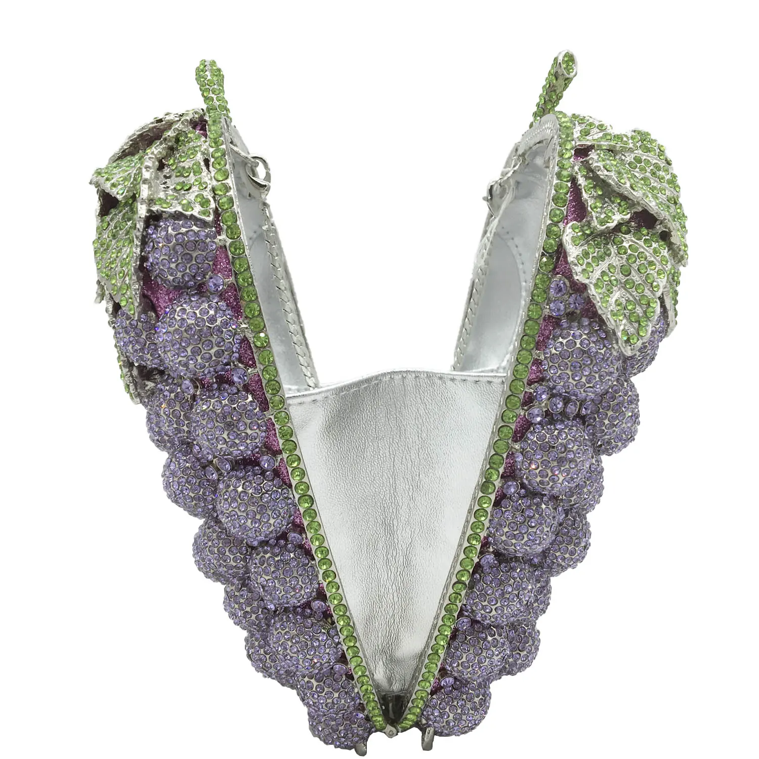 

Boutique De FGG Lilac Grapes Clutch Women Crystal Evening Bags Wedding Cocktail Rhinestone Purses and Handbags