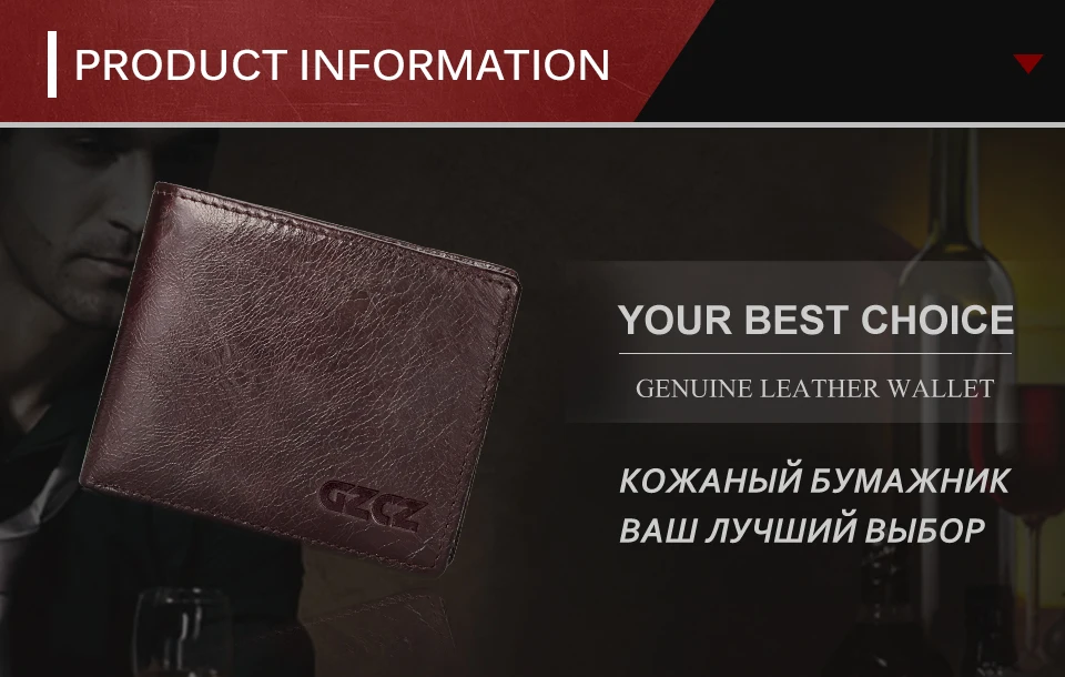 GZCZ Rfid мужской кошелек из натуральной кожи модный короткий двойной складной Повседневный Soild мужской кошелек для монет Portomonee отделение для карт держатель