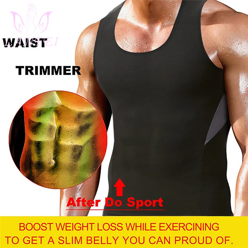 LANFEI Hot Sauna Sweat Vest Men Suits Shapewear Homme Corset Shirt Body Shapers Thermo Fat Slimming Compression Workout Tops