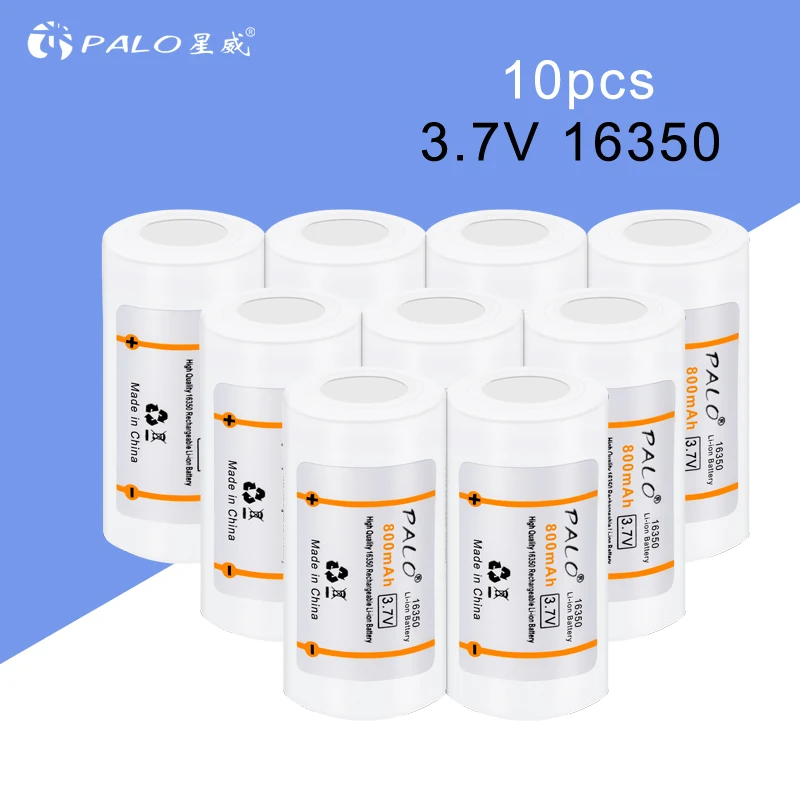 10pcs 800mAh 16340 / 16350 3.7v li-ion rechargeable battery 3.7 volt lithium li ion liion batteries - Цвет: 10pcs