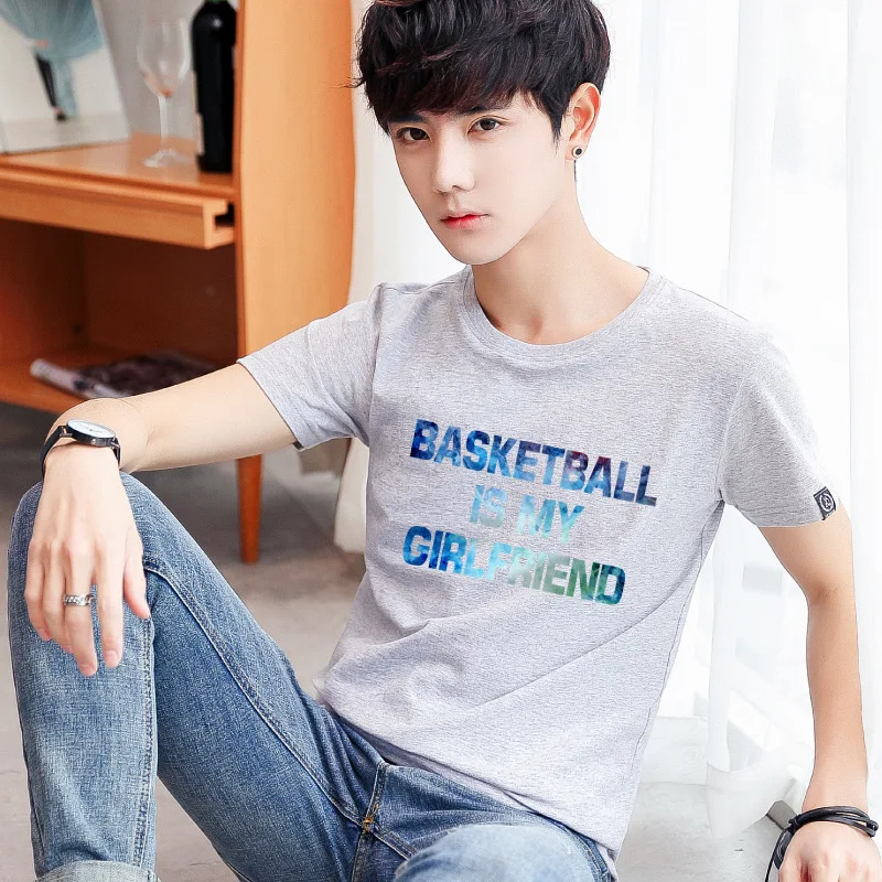 

2019 Comfortable One Piece T-Shirt Men Short Casual Solid Regular V-Neck Plain Top Tees White Black Blue Mens T Shirts ENM