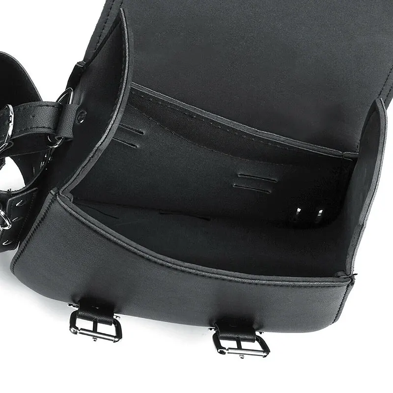 Universal Black PU Leather Saddle Bag Motorcycle Tool Luggage right rear Side For Harly Honda Yamaha Suzuki Styling |