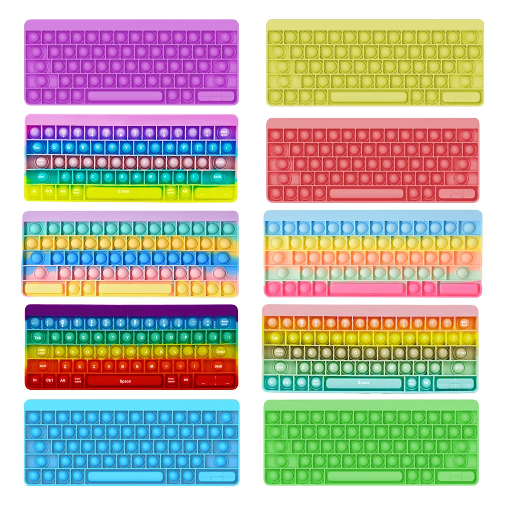 

Keyboard Push Bubble Anti-Stress Fidget Toys Stress-Relieving Toys For Children And Adults World Map And Board Toys Gift