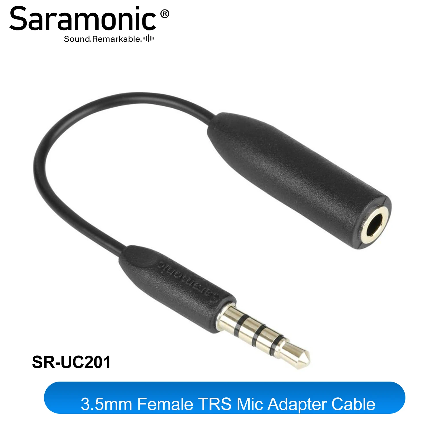 

Saramonic SR-UC201 3.5mm TRS (Female) Microphone Adapter Converter Cable to TRRS (Male) for iPhone & Android Smartphones