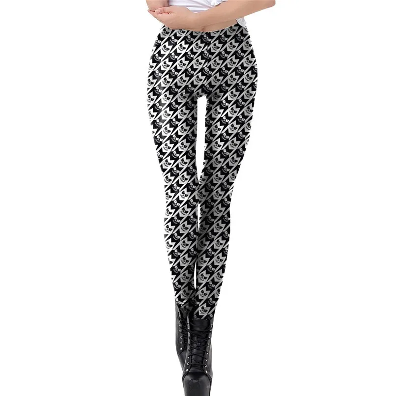 Leggings Одежда на Хэллоуин, леггинсы, Хэллоуин, сексуальные новые женские леггинсы, Призрак Череп, тыква, пальмовые стили, цифровая печать, Брюки J6 - Цвет: Leggings