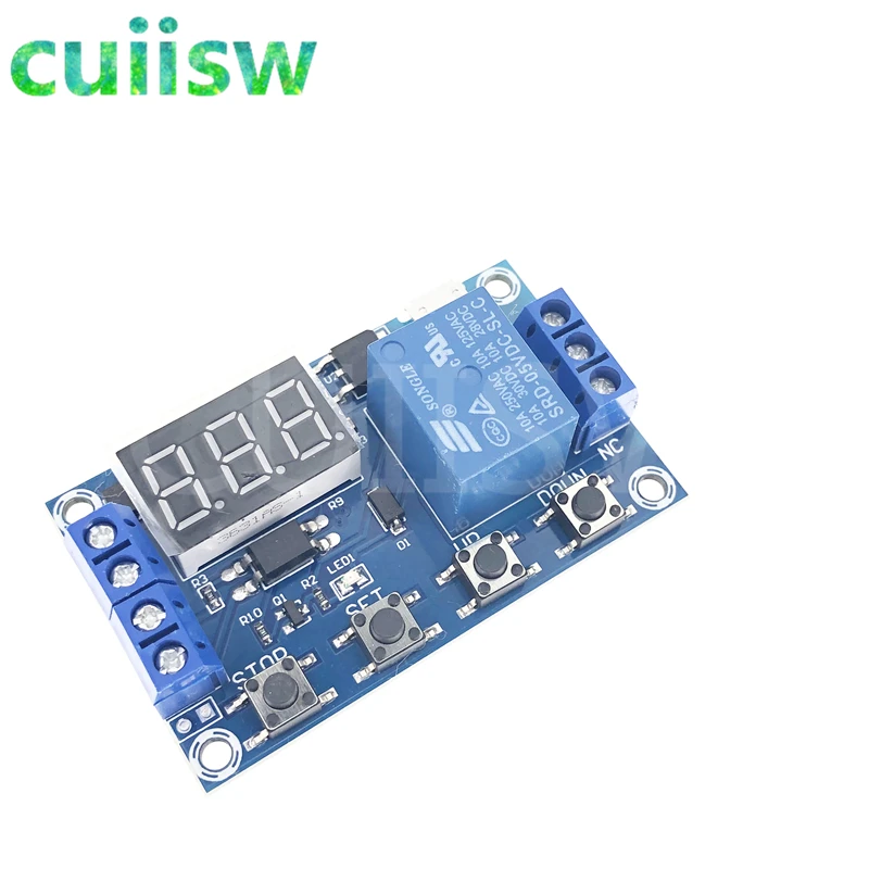 Цифровое реле задержки времени со светодиодный Ной подсветильник кой 5 В 12 24