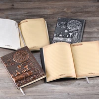 vintage embossed leather journal notebook a5 retro travel journal notebook with ribbon bookmark lined paper for men women