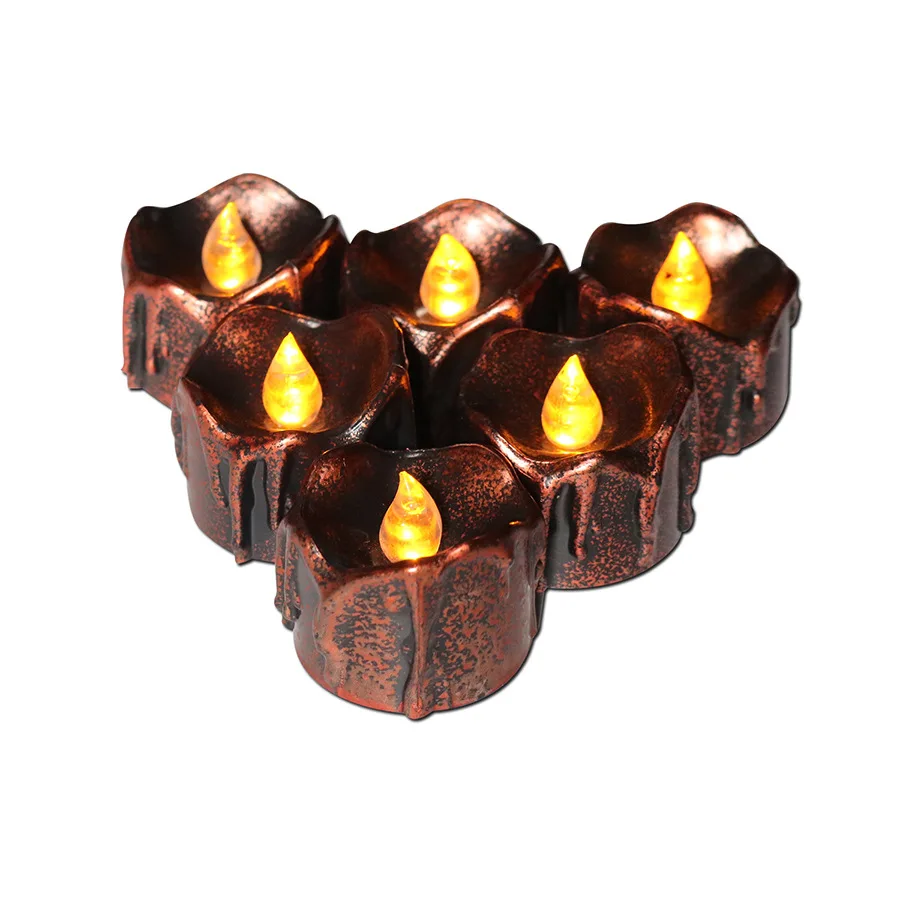 

1pc Fameless Battery-Powered Smokeless LED Tea light Candle Flameless Flashing Home Decor Religious Prayer Decoration Candle