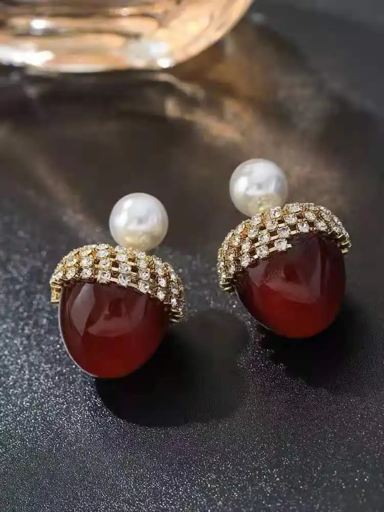 

Роскошные Дизайнерские Двухсторонние серьги-гвоздики из искусственного камня для женщин, ювелирные изделия с кристаллами, оптовая продажа