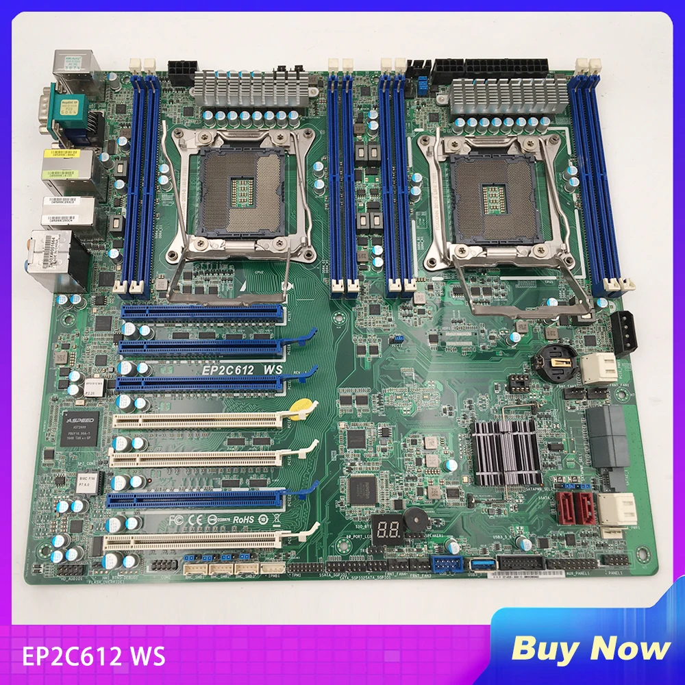 

EP2C612 WS For ASROCK Server Workstation Motherboard Dual Socket LGA 2011 R3 Support E5-2600 V3/V4 Series DDR4