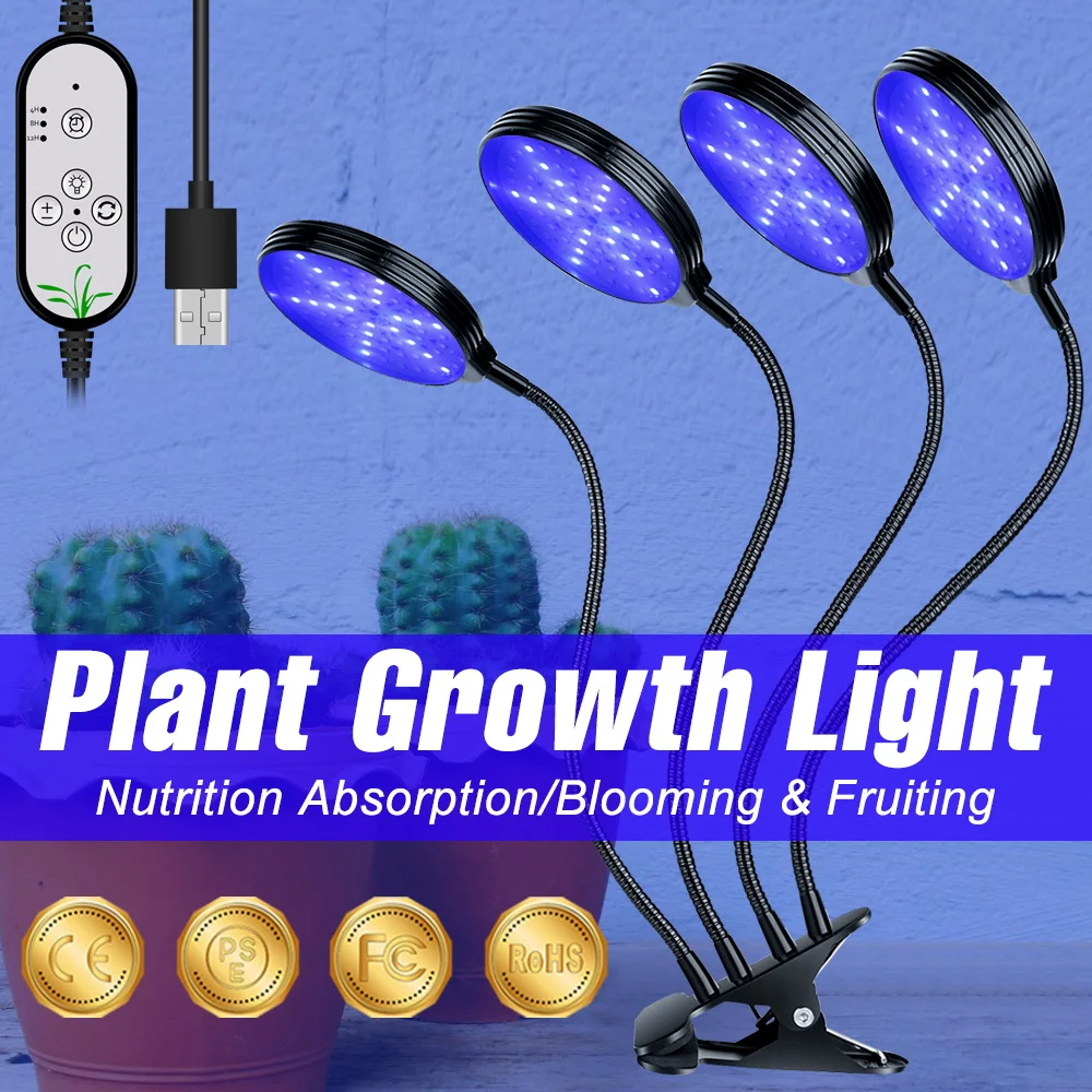 

USB 5V Plant Lamp Phyto Bulb Full Spectrum Grow Light 15W 30W 45W 60W Flexible Clip Fitolampy Greenhouse Hydroponic System Grow