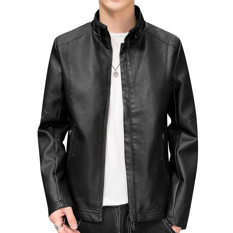 

winter 2020 and velvet fur collar male leisure joker men's PU leather jacket cross-border han edition men's coat