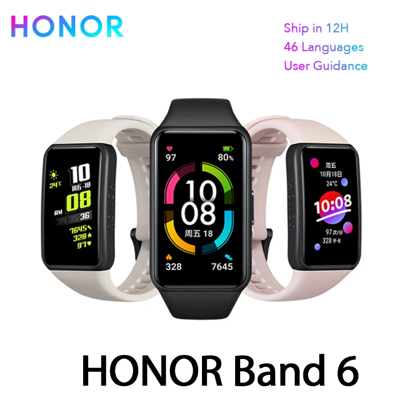 Оригинальные Смарт часы HONOR Band 6 браслет с монитором сердечного ритма кислородом