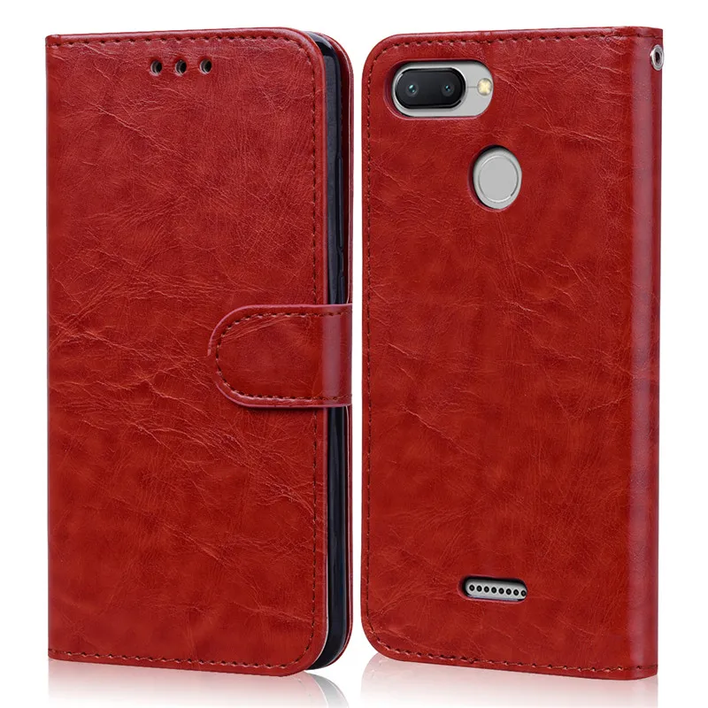 Кожаный чехол для Xiaomi Redmi 6 книжка с бумажником Redmi6 xiaomi redmi оболочка|Бамперы| |