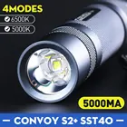 Convoy S2 + SST40 Светодиодный фонарик 1800lm 5000K 6500K 5000mA 18650 для кемпинга Охота Наружное освещение Портативный светодиодный фонарик