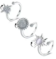 legenstar mens and womens rotating ring adjustable zircon flower decompression anti compression rings 2022 valentines day