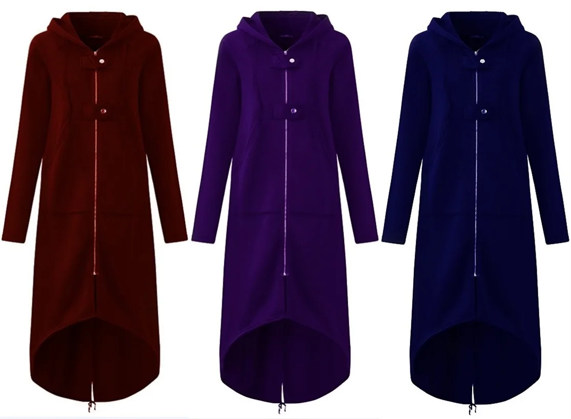 Осеннее Женское пальто с капюшоном 2019 толстовки платье Женская Повседневная