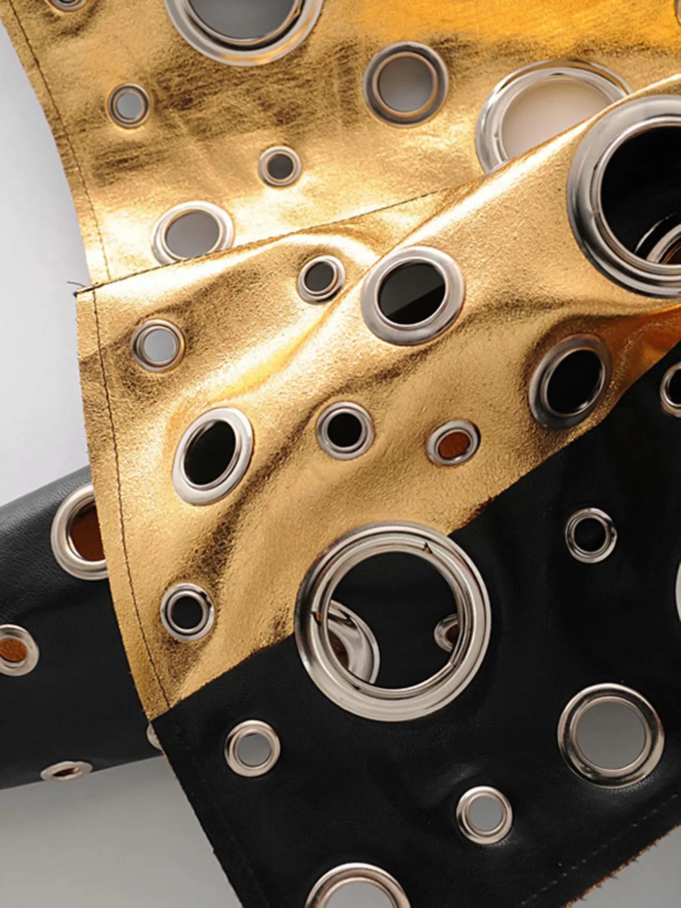 

Plus Size Leather Coat Women 2021 Hollow Out Biker Punk Black Overcoat Casual Moto Autumn Spring Faux Leather Jacket Female