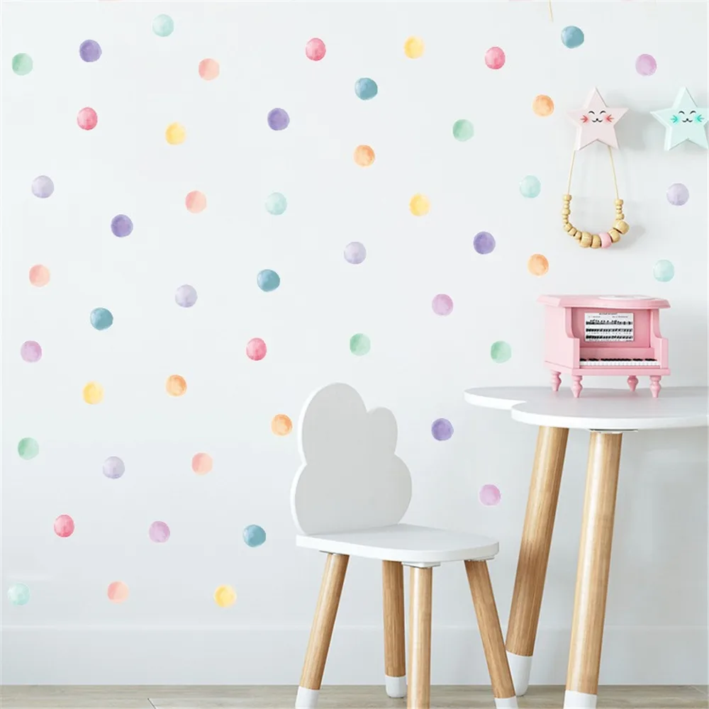 

Polka Dot Decals Watercolor Polka Dots Wall Decals Sticker for Nursery Kids Bedroom Classroom Decor or Girls Room Wall Decals