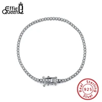 effie queen silver tennis chain bracelet 2mm 3mm 4mm zirconia sterling silver wrist bracelets for women men hip hop jewelry bb61