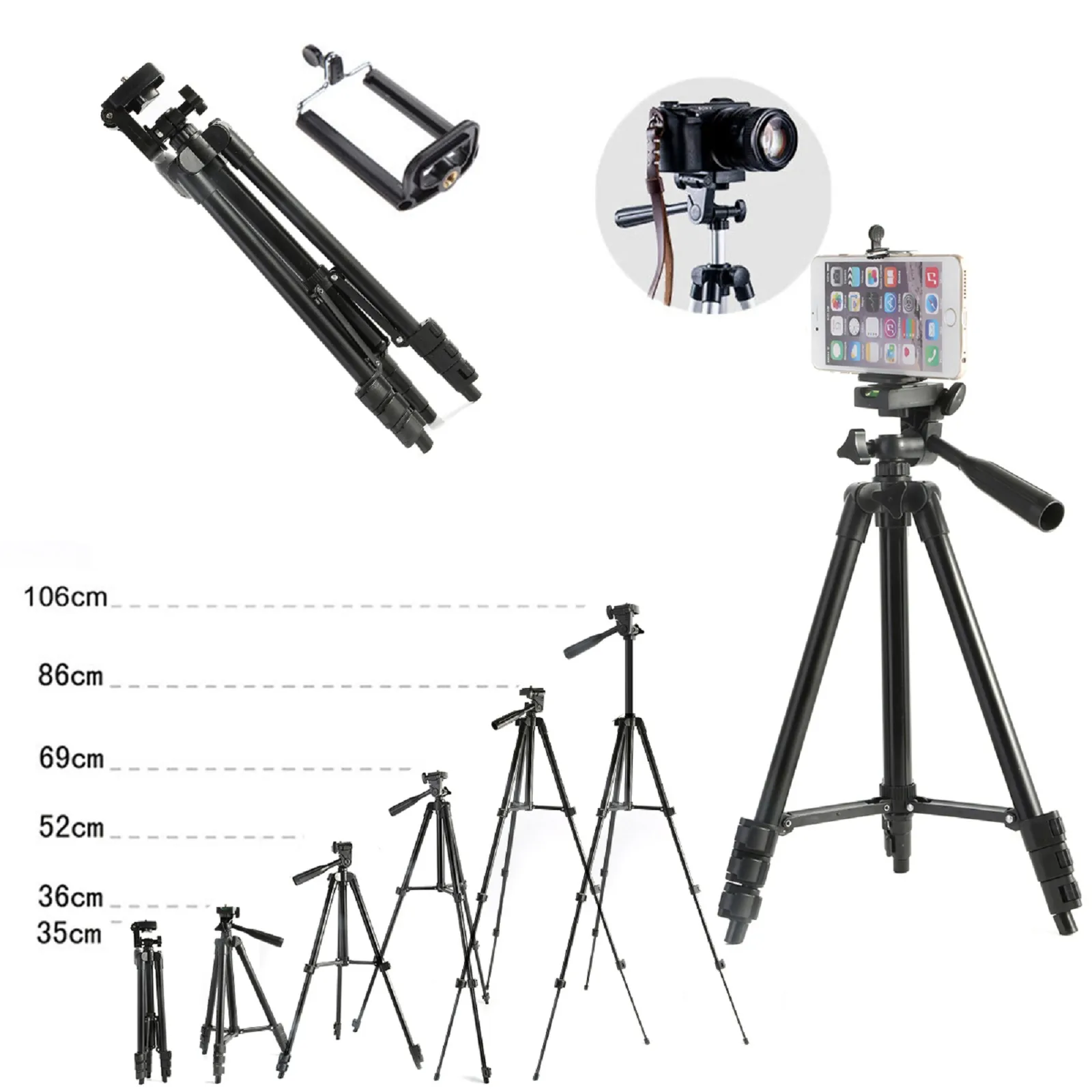 

Professional Camera Tripod Stand Bracket Holder For Cell Smart Phone iPhone & Samsung