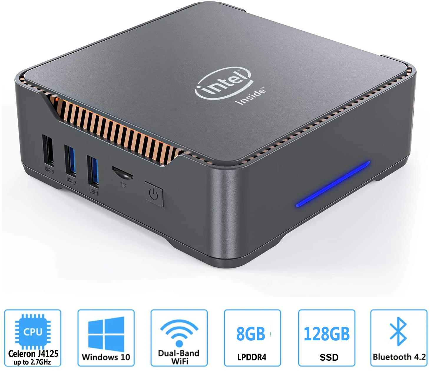 GK3V мини ПК Intel celeron J4125 Quad core 8 Гб Оперативная память 128 Гб/256 ГБ Windows 10 двойной WI FI 4K 60Hz