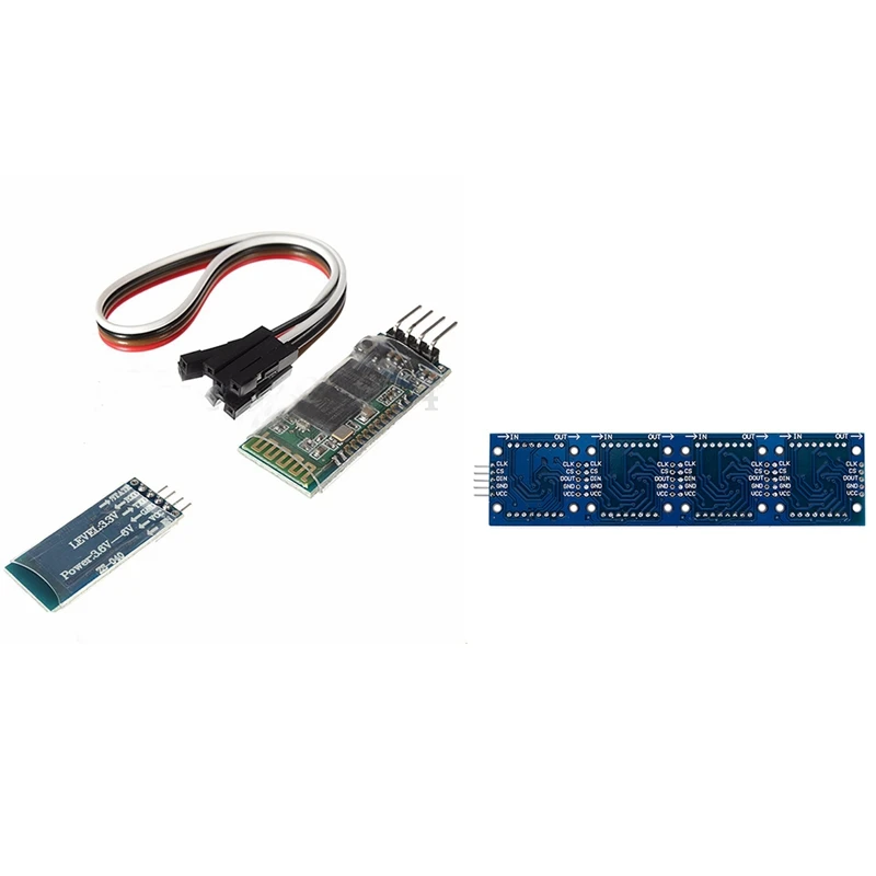 СИНИЙ 4-контактный HC-06 RS232 Беспроводной Bluetooth ВЧ 5V модуль приемопередатчика и MAX7219