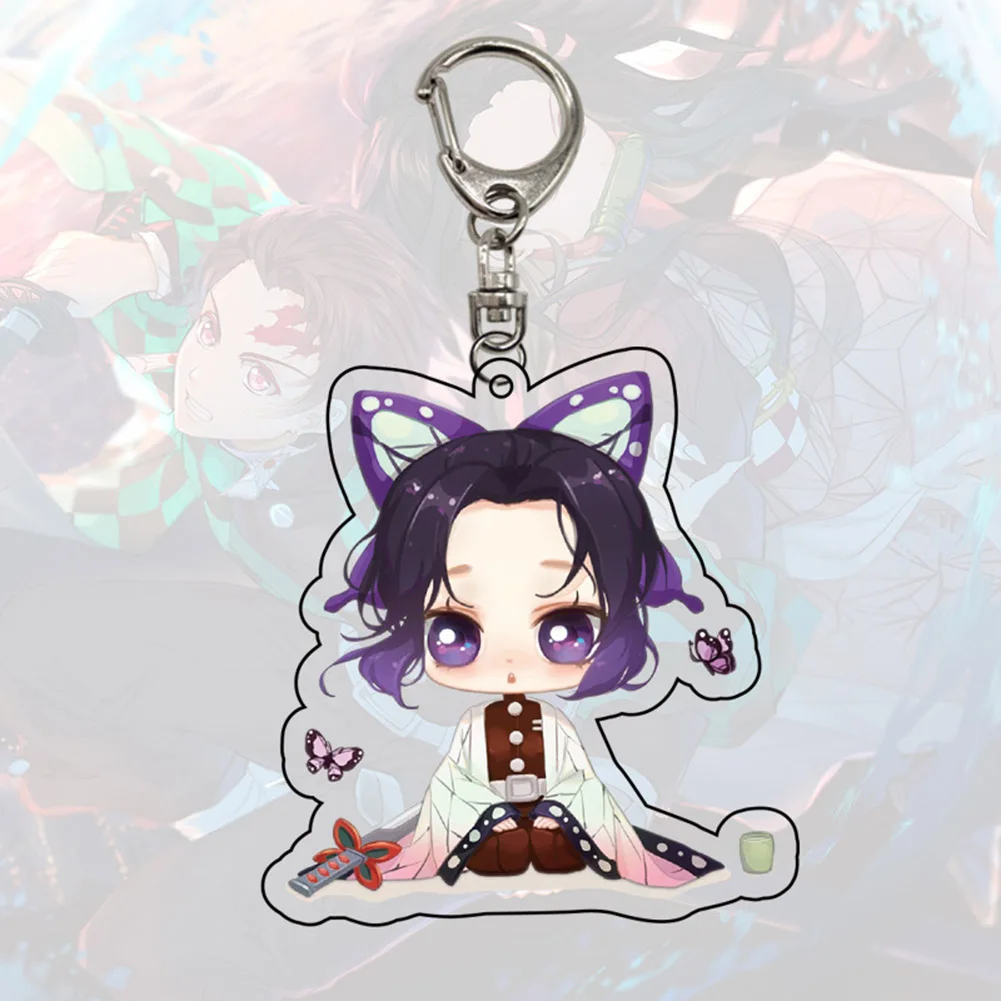 

Anime Keychain Demon Slayer Kimetsu No Yaiba Keychain Kamado Tanjirou Kamado-Nezuko Acrylic Key Chain Cute Funny Cartoon