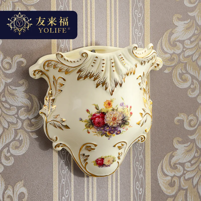 

Настенное украшение для гостиной в европейском стиле, Керамическая Настенная Цветочная композиция в стиле ретро, креативное домашнее мягкое украшение