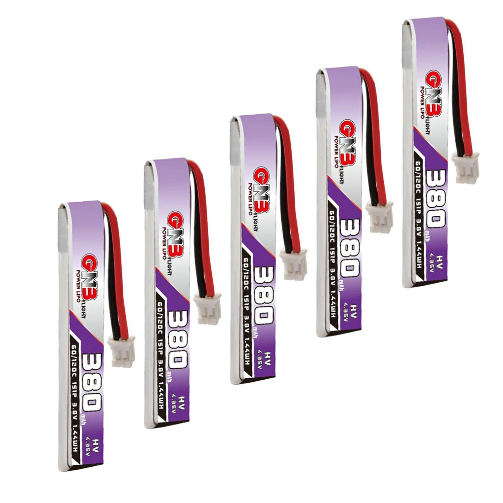 5 шт. GAONENG GNB 1S 380 мАч 3 8 в 60C 4 35 LiHV Lipo батарея PH2.0 разъем для UK65 Happymodel Mobula7 Snapper BetaFPV 65S