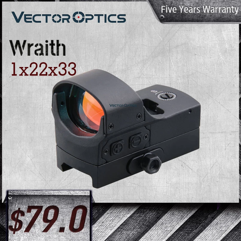 

Оптический прицел Vector Optics Wraith 1X22X33, оптический ударопрочный коллиматор с красной точкой 3MOA, для охоты, AR15 M4 12GA