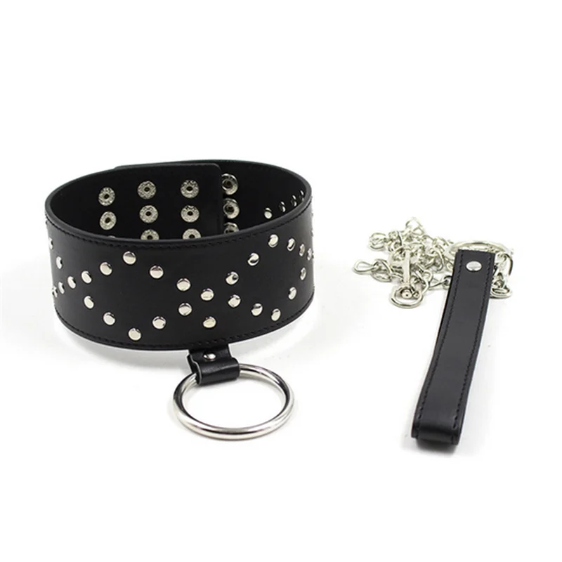 Новинка фетиш кожа панк заклепки шейный ремень ожерелье сексуальный флирт