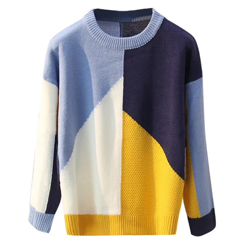 Женский свитер с длинным рукавом и круглым вырезом свободный в Корейском стиле