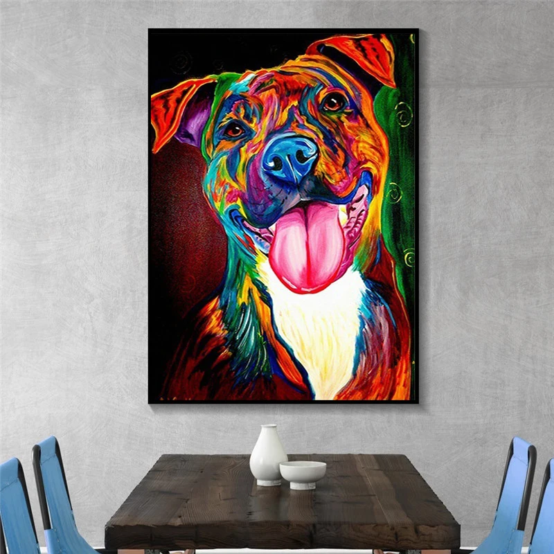 

Modern Colorful Graffiti Dog Canvas Painting Posters and Print Nordic Wall Art Decor for Living Room Kid's Bedroom Home Cuadros