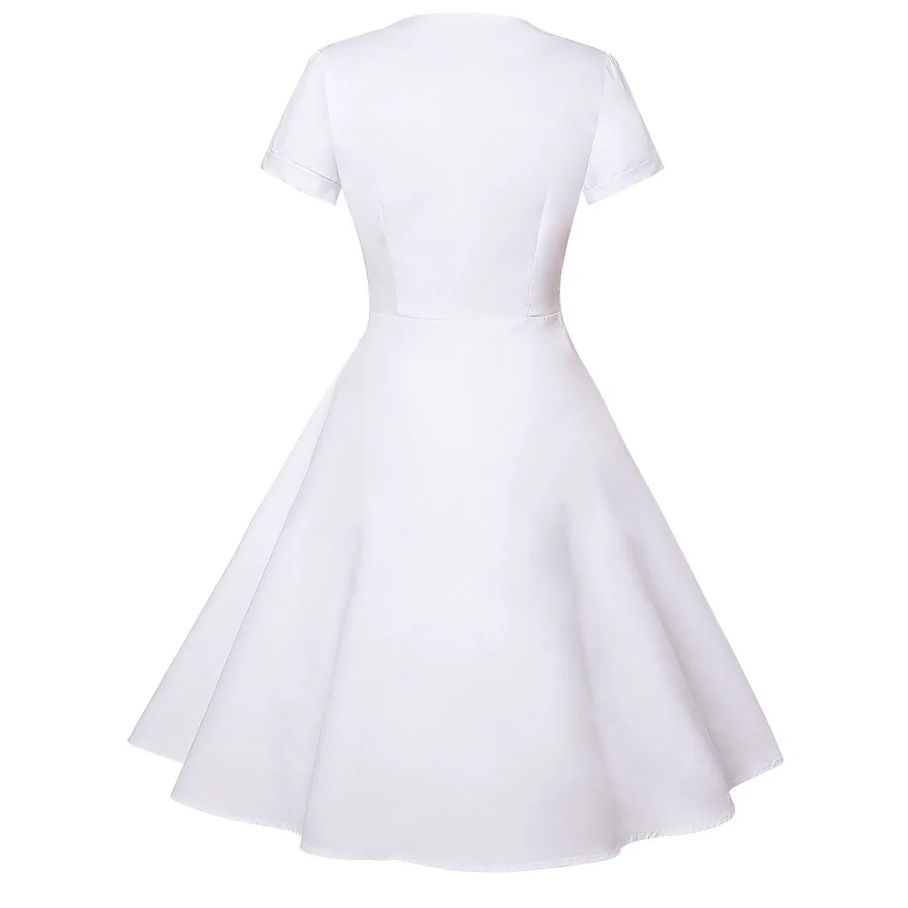 Red Dresses For Woman Women Dot Swing Dress Vintage Rockabilly Casual Evening Party vestidos de fiesta noche 2020 | Женская одежда