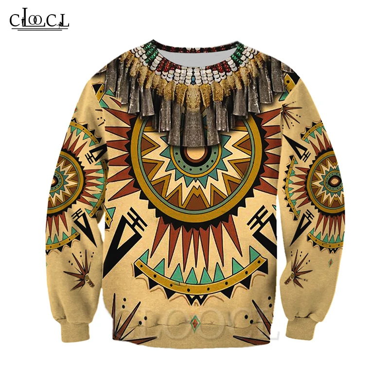 Мужские толстовки на молнии CLOOCL Native Indian с 3D принтом капюшоном Harajuku Новые пуловеры