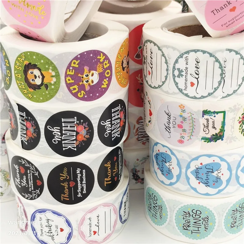 

500pcs "Pretty Gift" Self-Adhesive Stickers Sealing Labels Handmade Stationery Festival Birthday Party Packaging Decoration