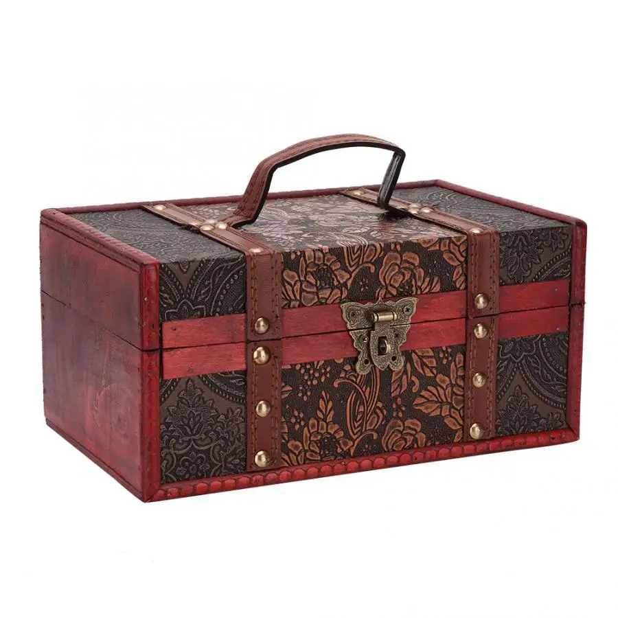 Портативный винтажный контейнер для ювелирных изделий деревянные кольца серьги