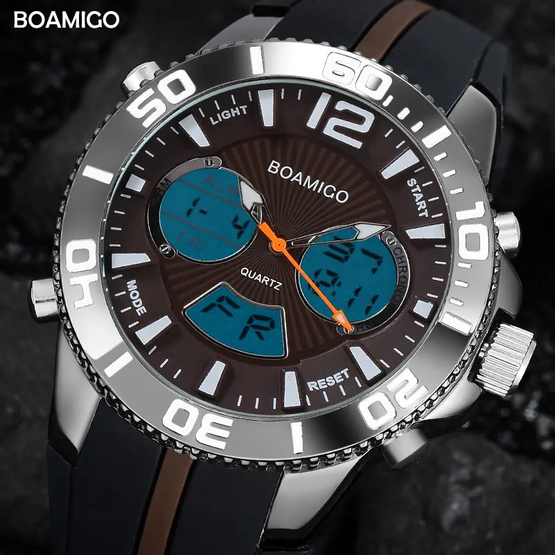BOAMIGO брендовые военные цифровые часы мужские спортивные Аналоговый кварцевый