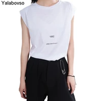 white color tops womens fashion design t shirts 2021 summer womens loose small letter printed t shirt o neck tees and tops
