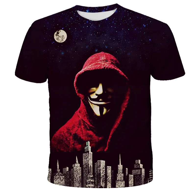 

2021 Summer Men's 3D La Casa De Papel Money Theft Boy Maycaur La Casa De Papel T-shirt Short Sleeve Fashion T-shirt