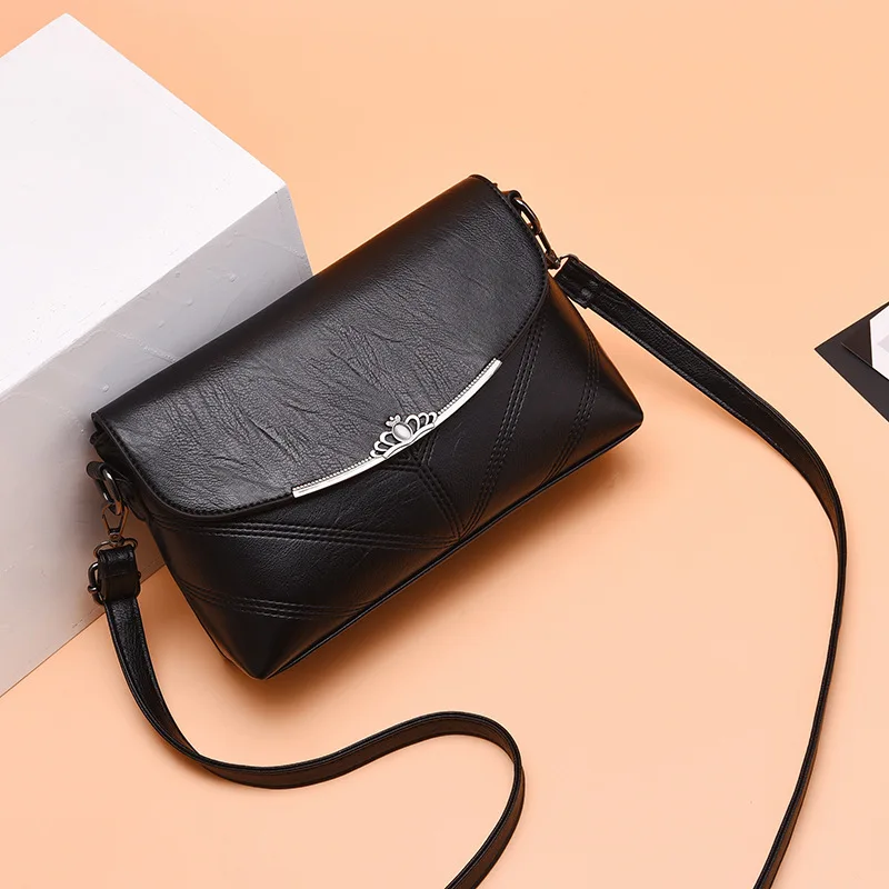 

Bags Ladies Bag 2020 New Women's Bag Pu Leather Solid Color Fashion Pouch Middle-aged Mother Bag Lady Shoulder Bag Messenger Bag