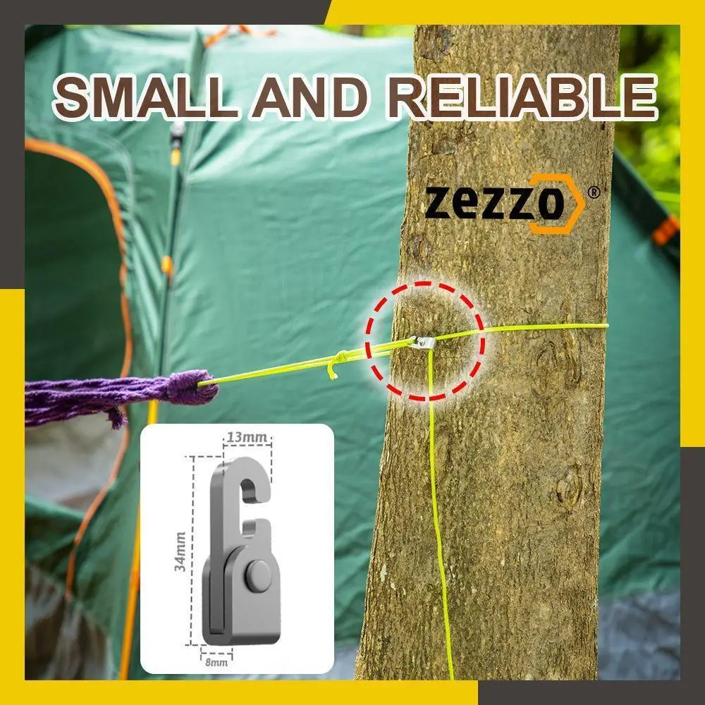 

Zezzo® Automatic Lock Hook 4pcs/pack Camping tent luggage hook storage binding link lock buckle Multifunctional outdoor gadgets