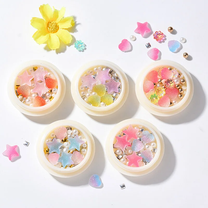 Цветные аксессуары для дизайна ногтей 3D конфетные стразы Жемчужное Украшение в