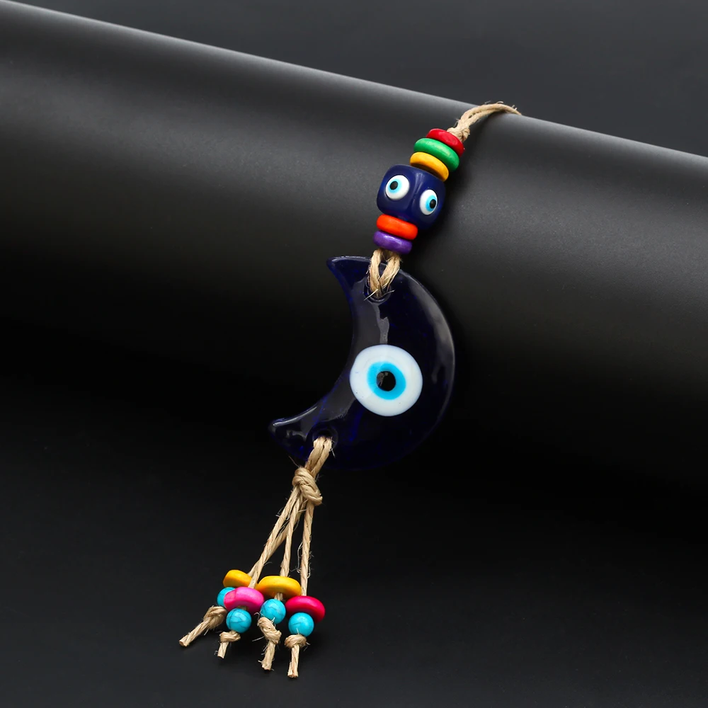 MEIBEADS 1 шт. модный амулет от сглаза Луна стекло талисманы брелок подходит для женщин Diy домашняя сумка автомобиль ожерелье от сглаза брелок