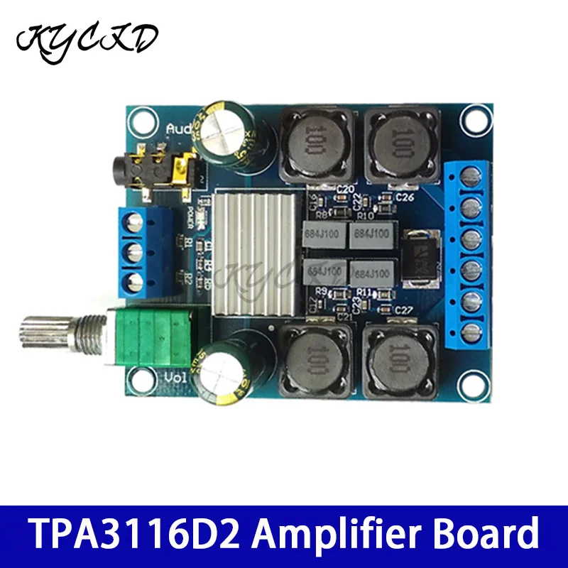 

TPA3116D2 Amplifier Board 50W+50W 2.0 Channel DC 4.5-27V Digital Power AMP Stereo Audio with Volume Controller For Speaker