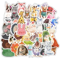 103050pcs oil painting animals stickers decorative diary water bottle fridge waterproof cartoon decals sticker for kid toy