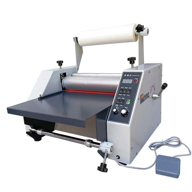 

Laminating Machine Big Steel Roll Hot And Cold Mounting Single And Double Sided Film Adjustable Speed Fully Automatic High Speed