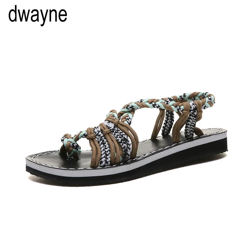 

Women Sandals Lace Up Hemp Rope Rome 2019 Women Sandals Casuals Gladiator Cross tied Women Shoes hjm89