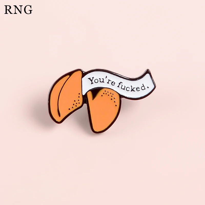 RNG новая оранжевая эмалированная булавка манго белая ленточный штифт отворотом